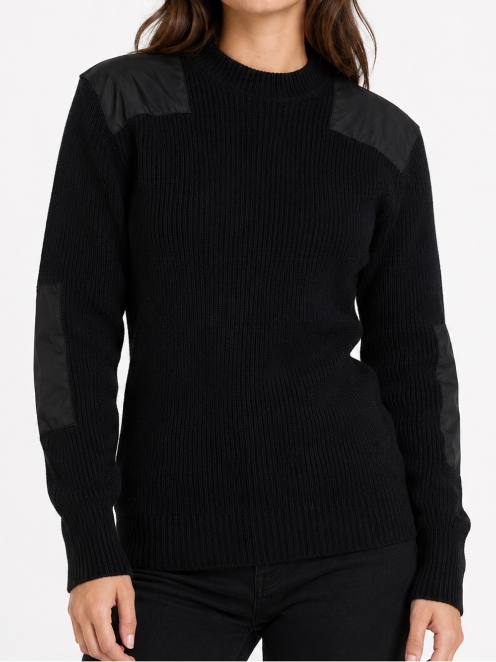Military Command Sweater Ribbed Utility Tactical Knit Black Unisex Size Small
